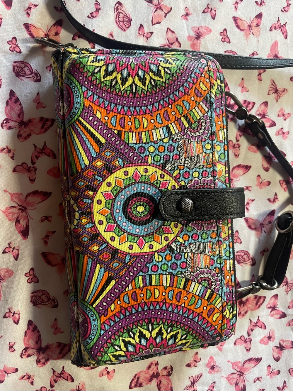 Sakroots Multicolor Mandala Crossbody Wallet Bag